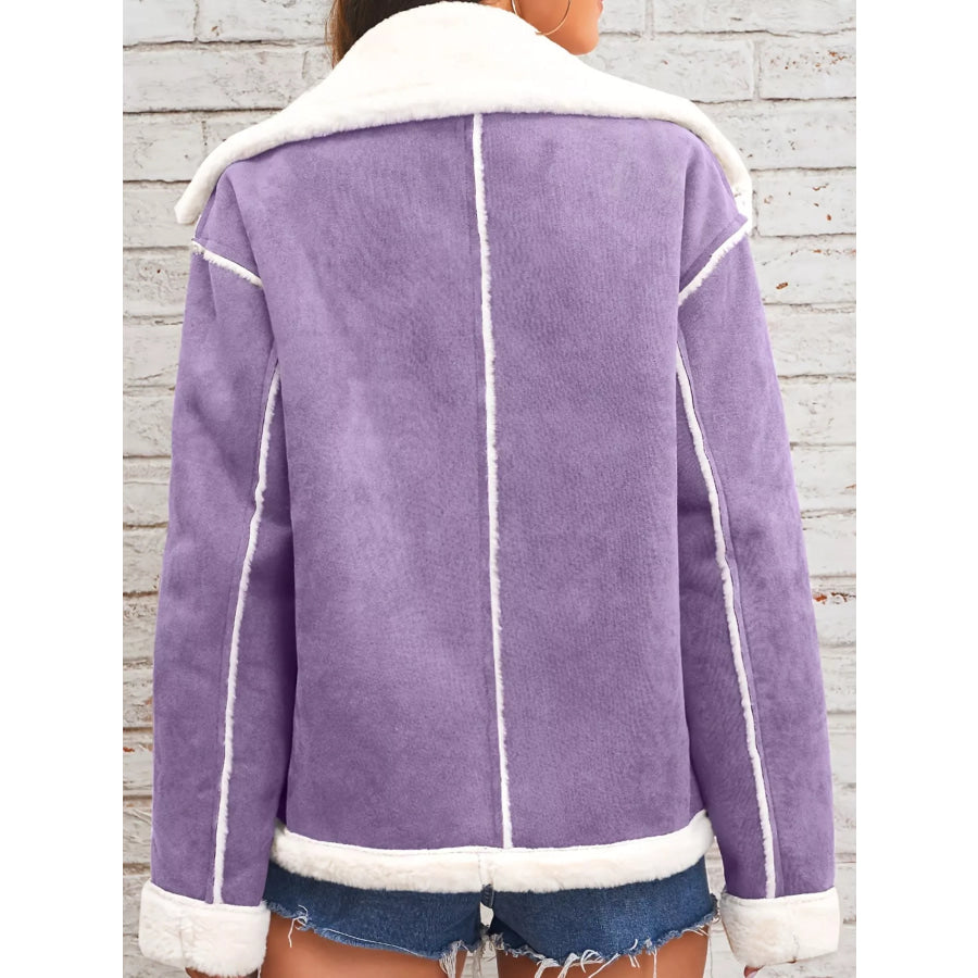 Plush Button Up Outerwear Apparel and Accessories