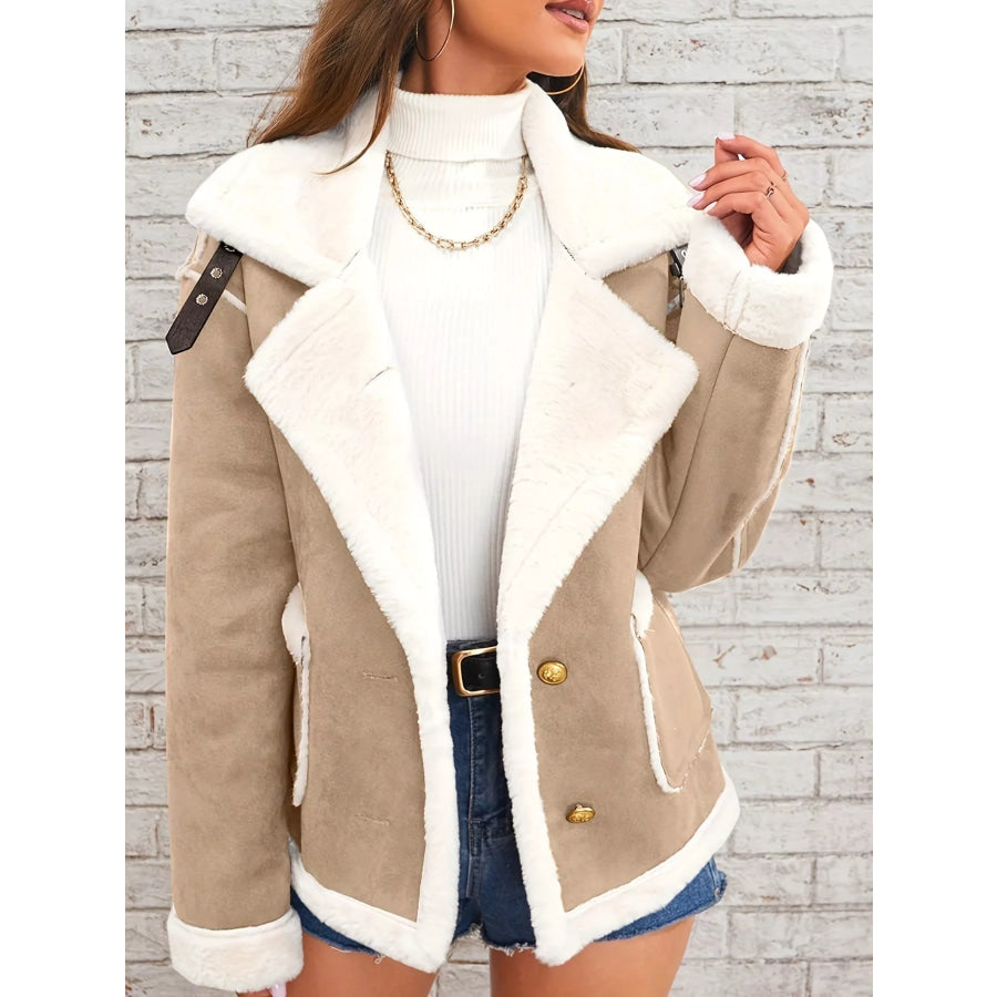 Plush Button Up Outerwear Apparel and Accessories