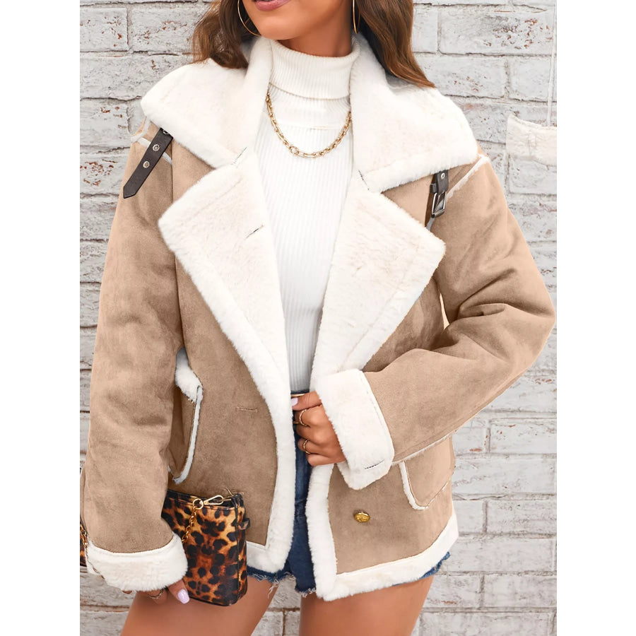 Plush Button Up Outerwear Apparel and Accessories