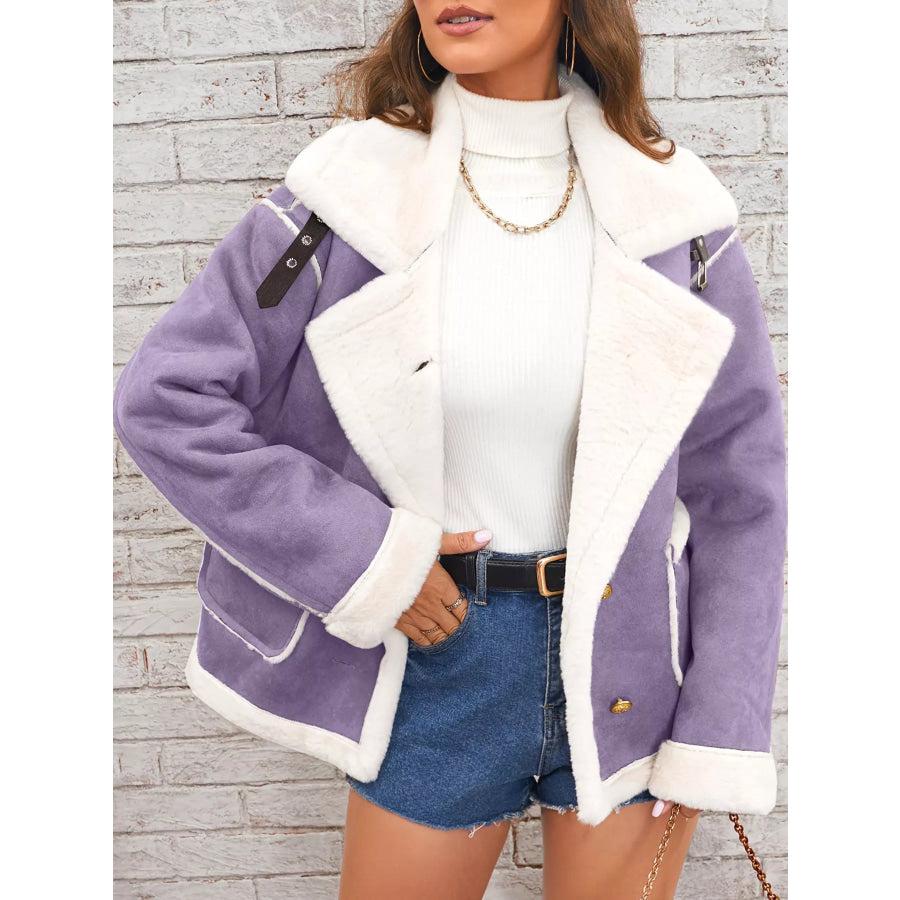 Plush Button Up Outerwear Apparel and Accessories