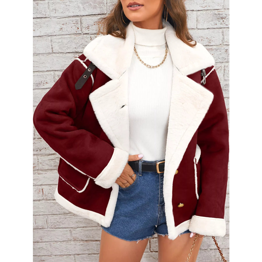 Plush Button Up Outerwear Apparel and Accessories