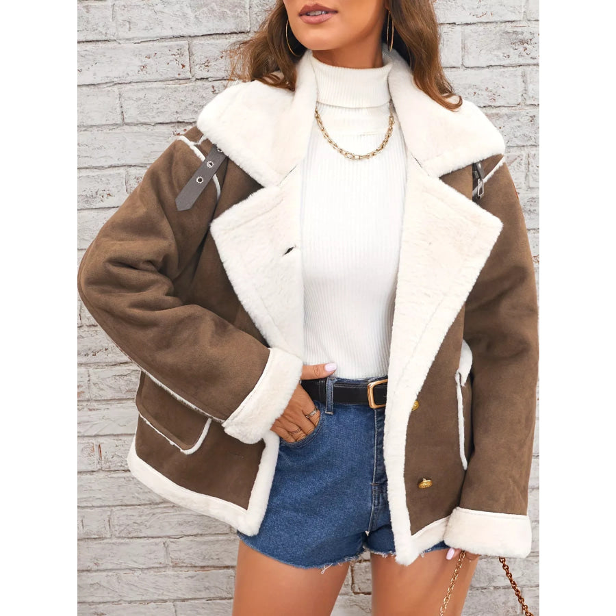 Plush Button Up Outerwear Apparel and Accessories