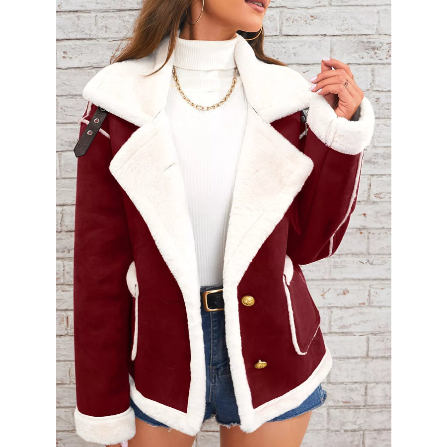 Plush Button Up Outerwear Apparel and Accessories