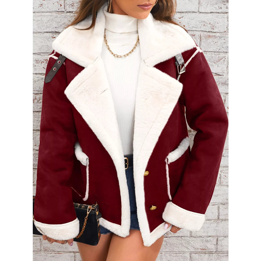 Plush Button Up Outerwear Apparel and Accessories