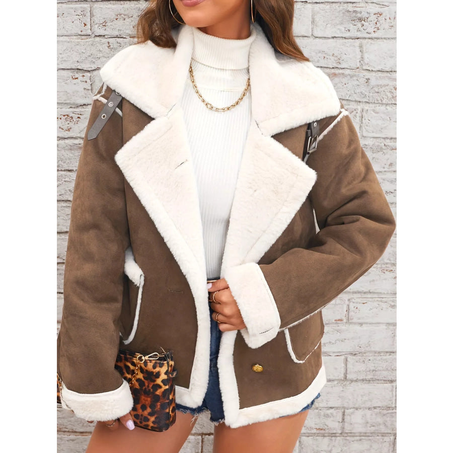 Plush Button Up Outerwear Apparel and Accessories