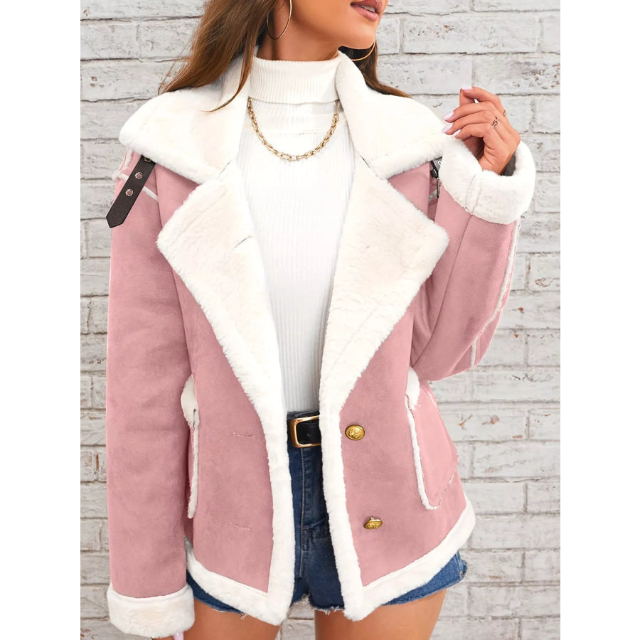 Plush Button Up Outerwear Apparel and Accessories