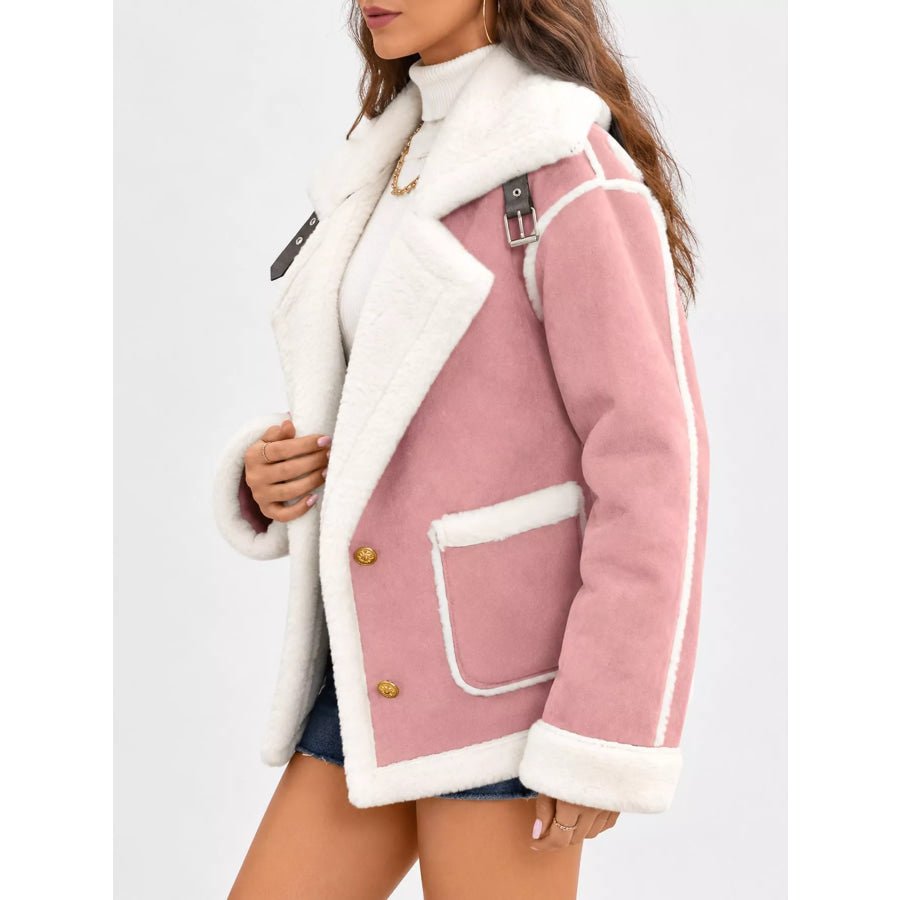 Plush Button Up Outerwear Apparel and Accessories