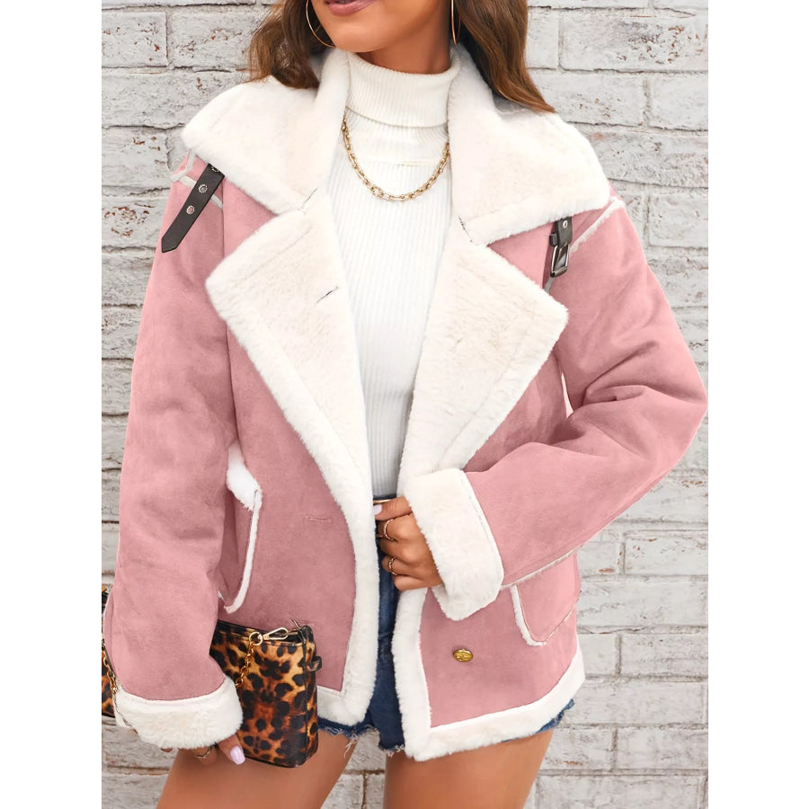 Plush Button Up Outerwear Apparel and Accessories