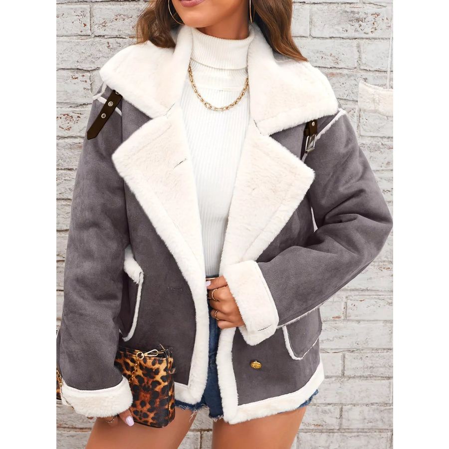 Plush Button Up Outerwear Apparel and Accessories