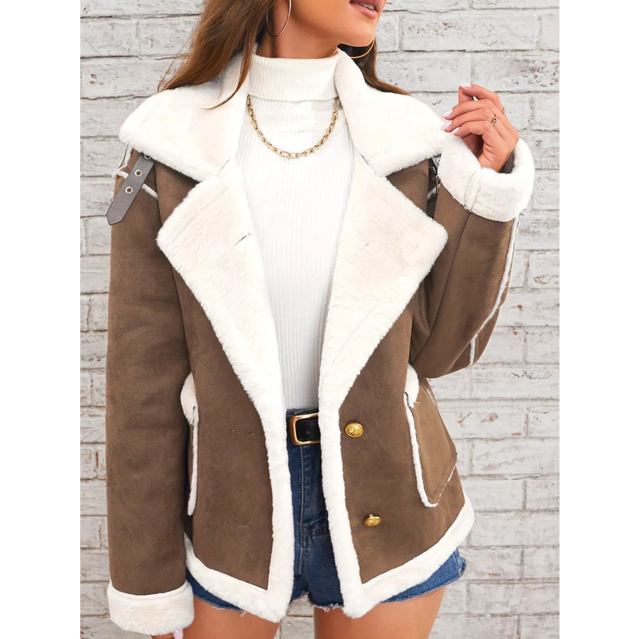 Plush Button Up Outerwear Apparel and Accessories