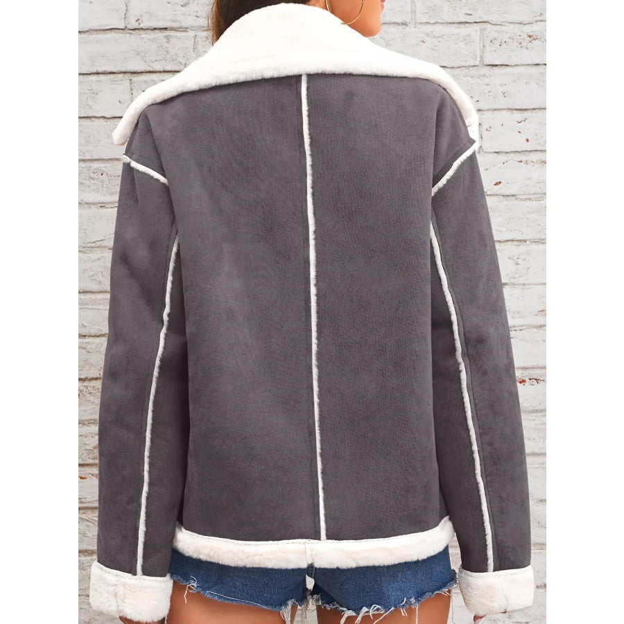 Plush Button Up Outerwear Apparel and Accessories