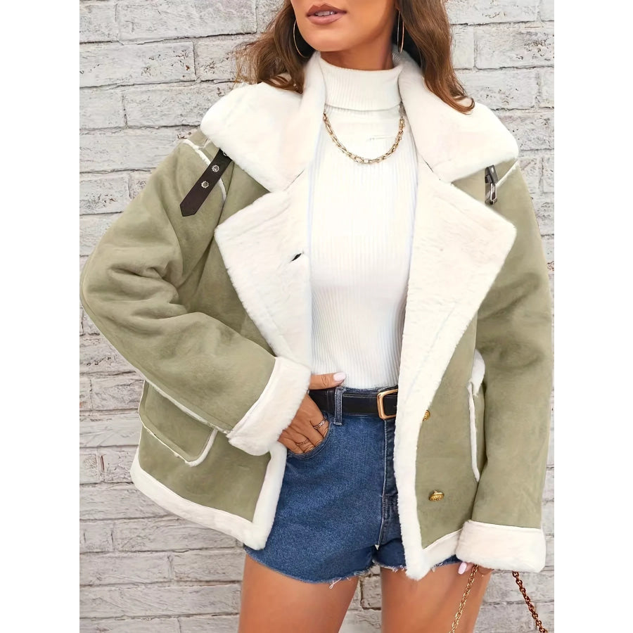 Plush Button Up Outerwear Apparel and Accessories