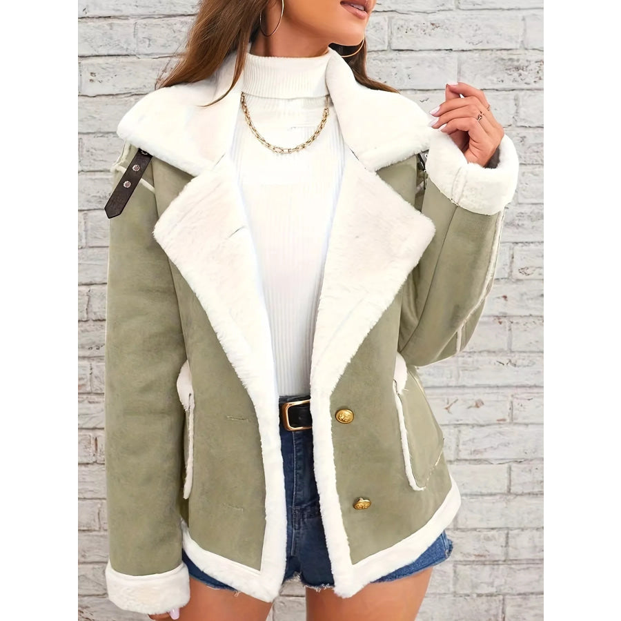 Plush Button Up Outerwear Apparel and Accessories