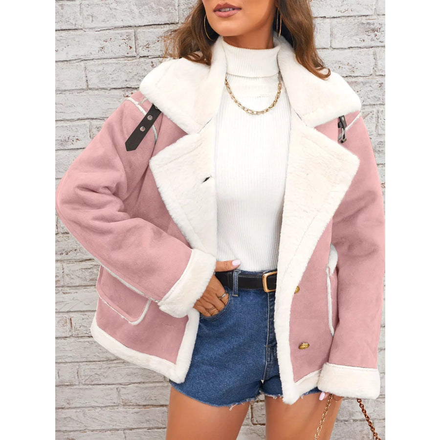 Plush Button Up Outerwear Apparel and Accessories