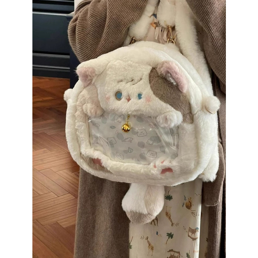 Plush Cat Backpack Bag White / One Size Apparel and Accessories