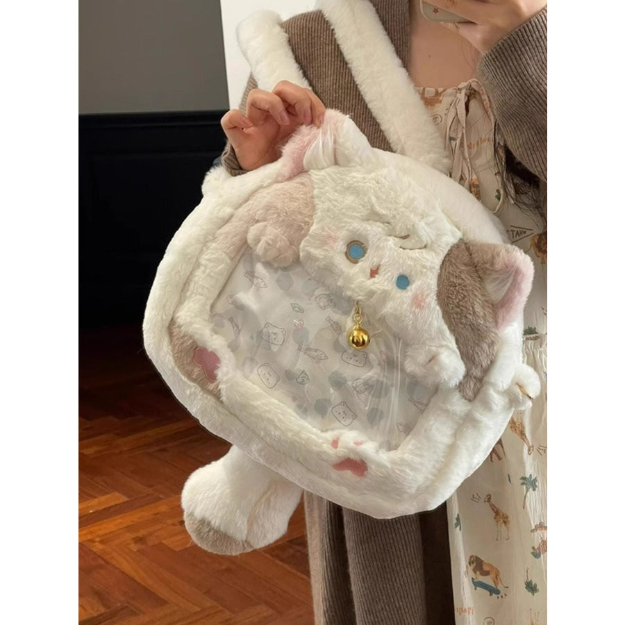 Plush Cat Backpack Bag White / One Size Apparel and Accessories
