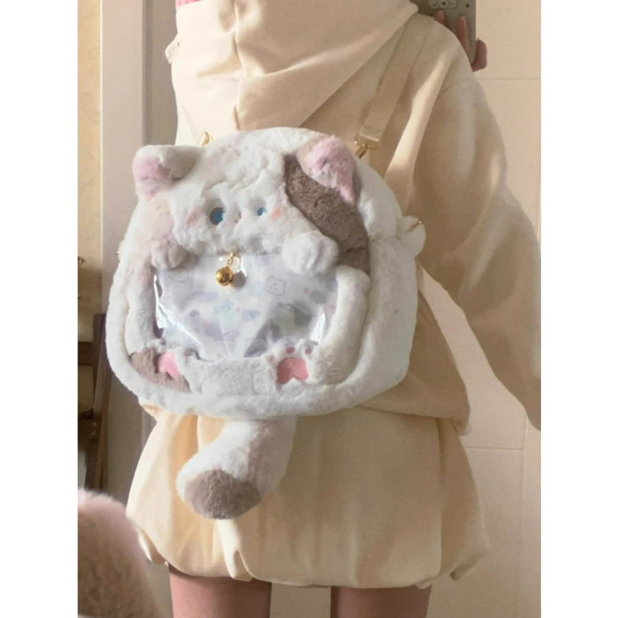 Plush Cat Backpack Bag White / One Size Apparel and Accessories