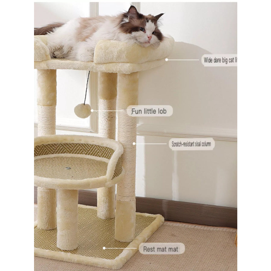 Plush Cat Tree Condo with Scratching Posts Apparel and Accessories