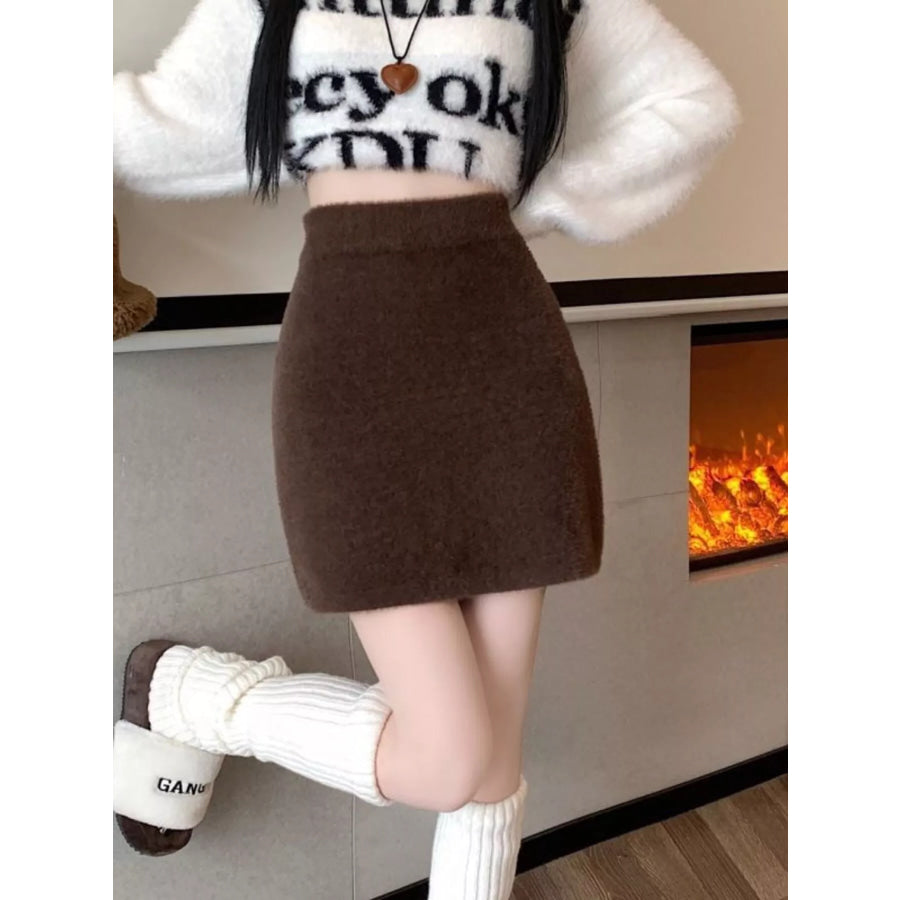 Plush Knit Mini Skirt Apparel and Accessories