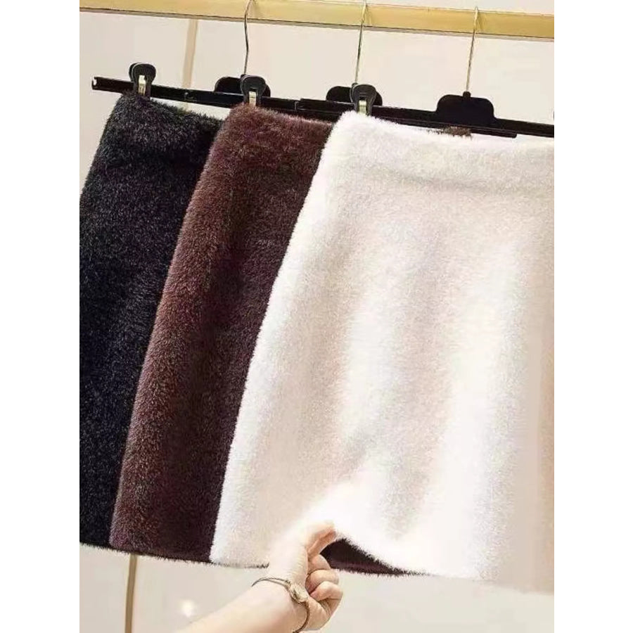 Plush Knit Mini Skirt Apparel and Accessories