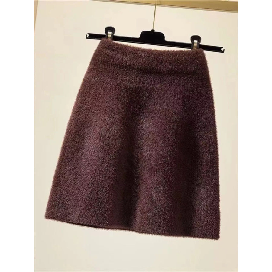 Plush Knit Mini Skirt Apparel and Accessories