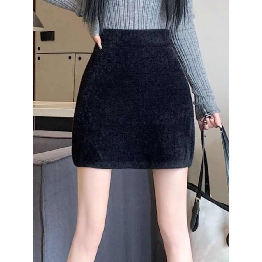 Plush Knit Mini Skirt Apparel and Accessories