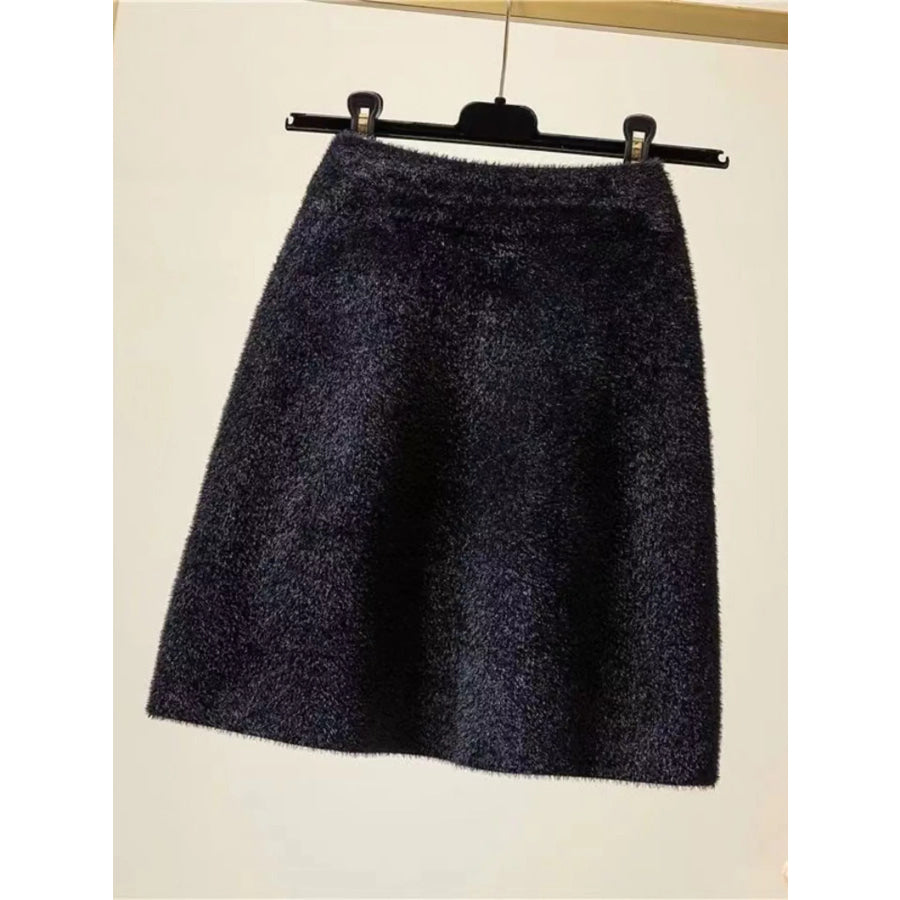Plush Knit Mini Skirt Black / S Apparel and Accessories