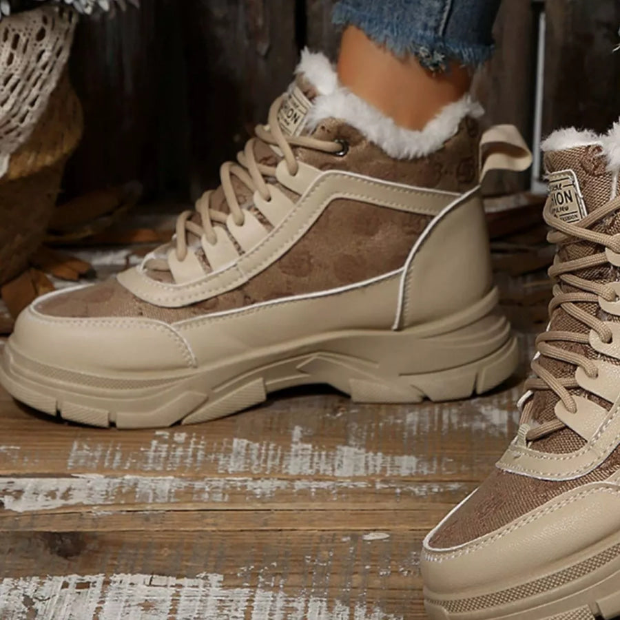 Plush Lined Ankle Boots Apparel and Accessories