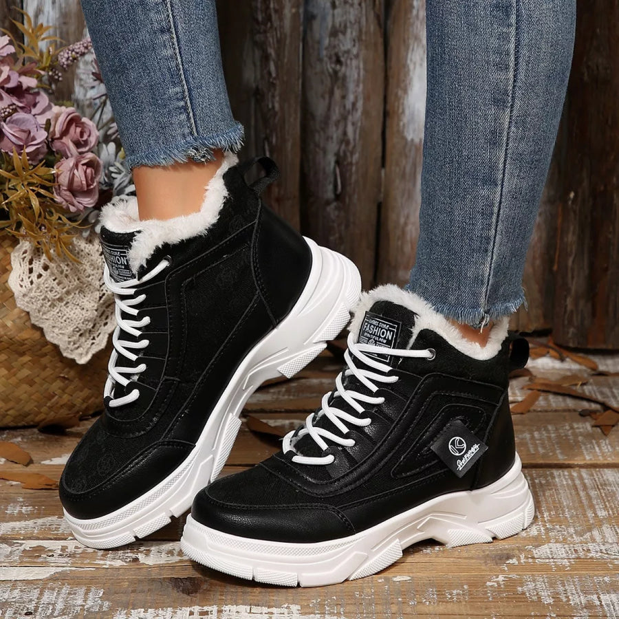 Plush Lined Ankle Boots Apparel and Accessories