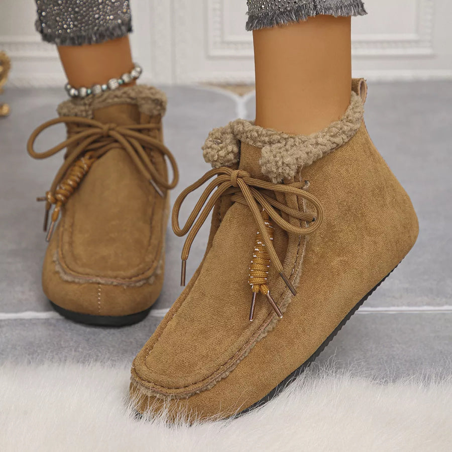 Plush Lined Ankle Boots Brown / 36 footwear