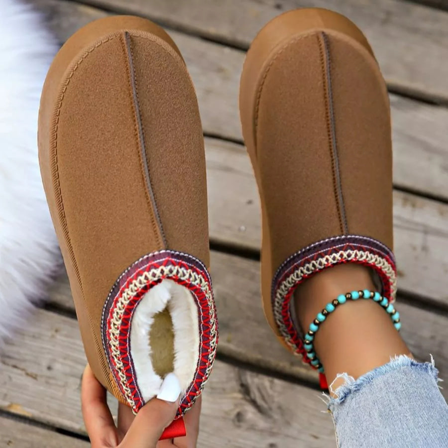 Plush Lined Platform Ankle Boots Apparel and Accessories