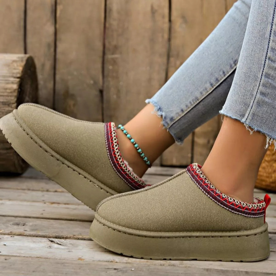 Plush Lined Platform Ankle Boots Apparel and Accessories