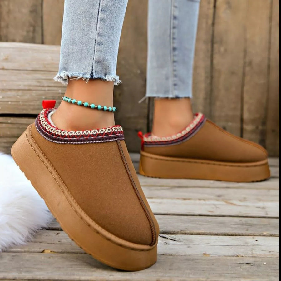Plush Lined Platform Ankle Boots Apparel and Accessories