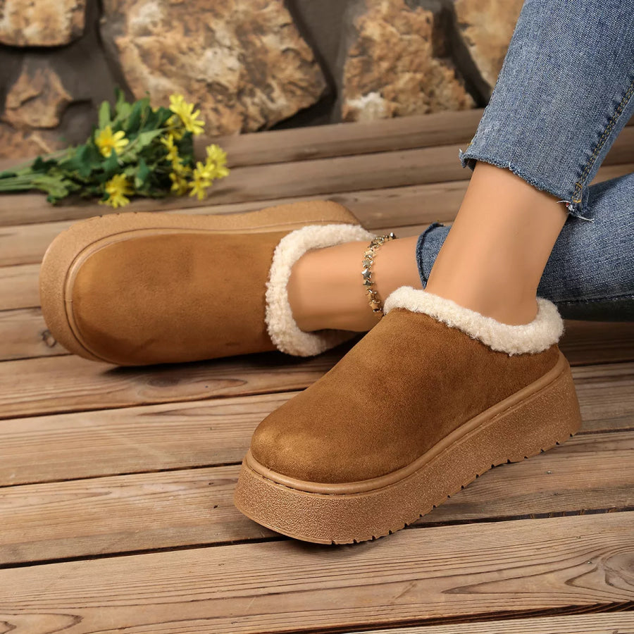 Plush Lined Platform Boots Apparel and Accessories