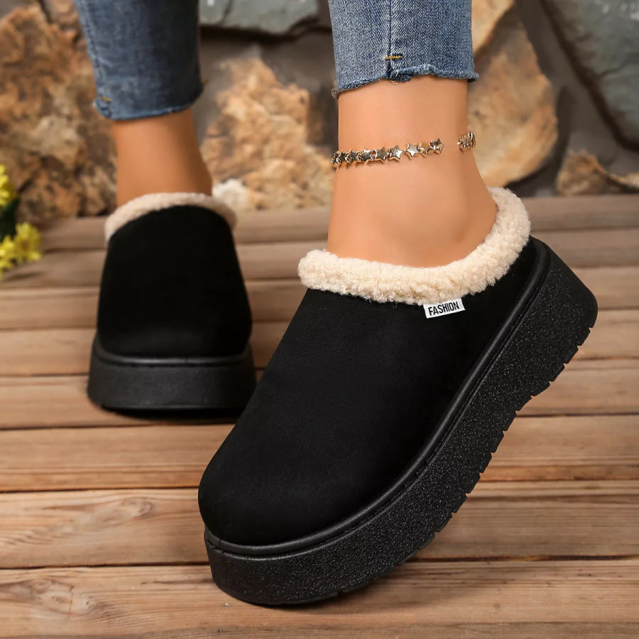 Plush Lined Platform Boots Apparel and Accessories