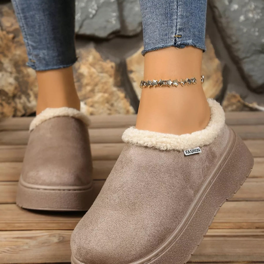 Plush Lined Platform Boots Apparel and Accessories