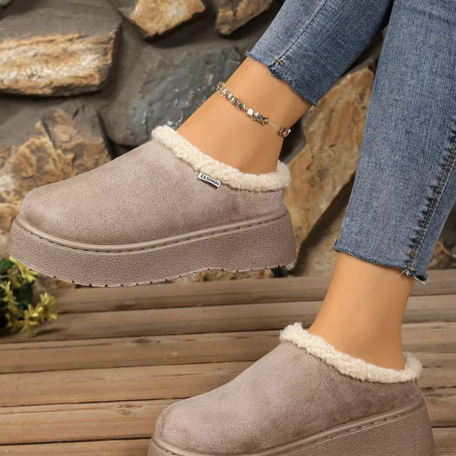 Plush Lined Platform Boots Apparel and Accessories