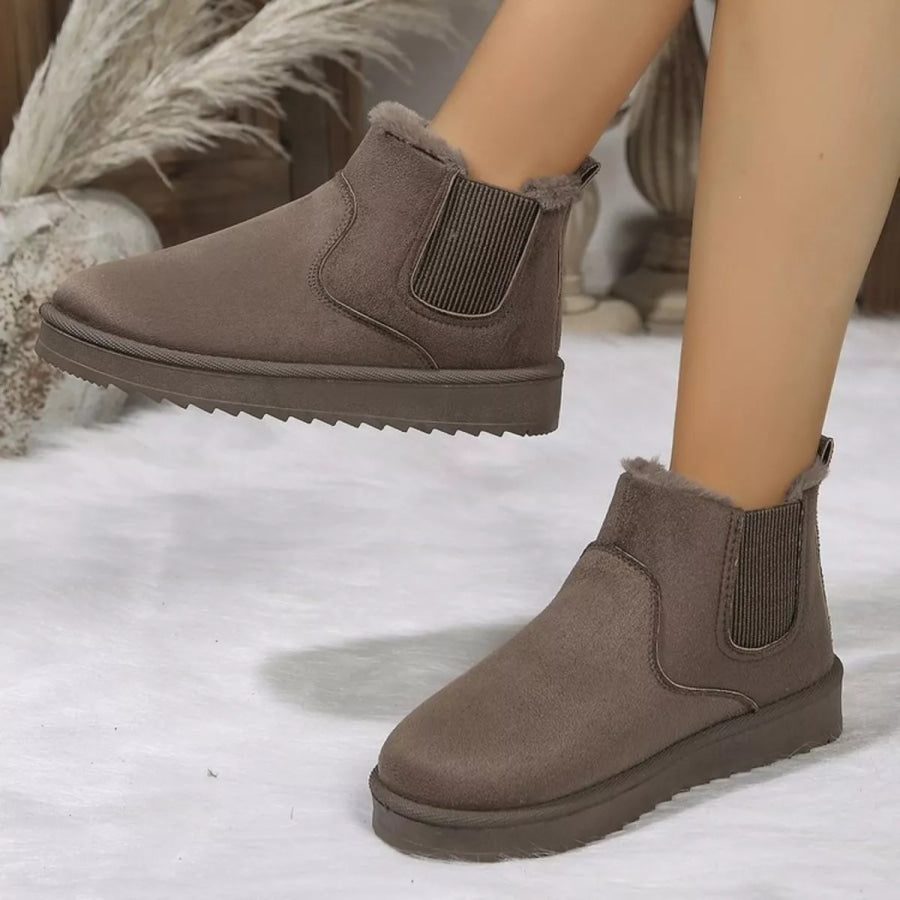 Plush Lined Slip-On Chelsea Winter Boots Apparel and Accessories