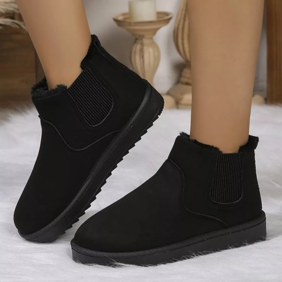 Plush Lined Slip-On Chelsea Winter Boots Apparel and Accessories
