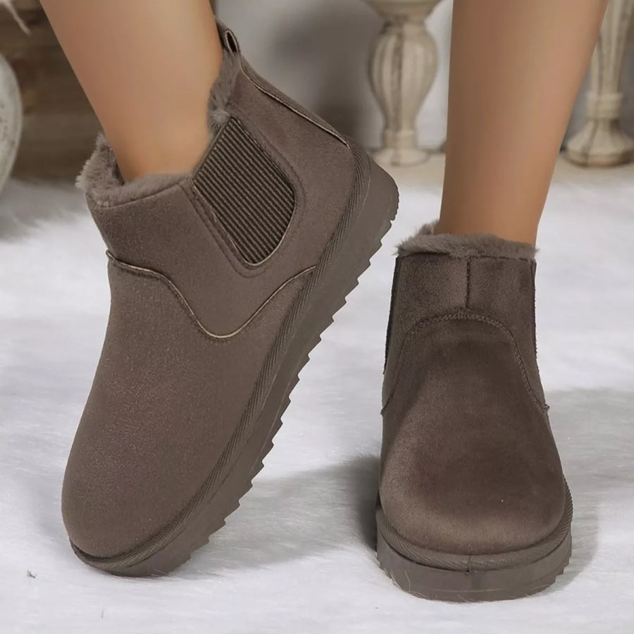 Plush Lined Slip-On Chelsea Winter Boots Apparel and Accessories