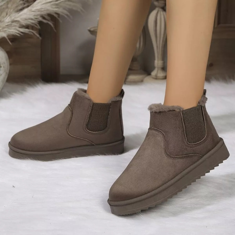 Plush Lined Slip-On Chelsea Winter Boots Apparel and Accessories
