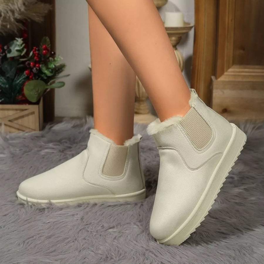 Plush Lined Slip-On Chelsea Winter Boots Apparel and Accessories