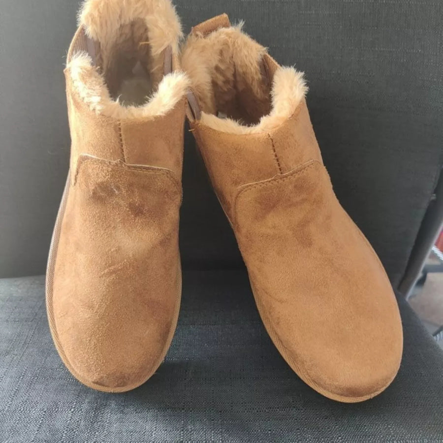 Plush Lined Slip-On Chelsea Winter Boots Apparel and Accessories