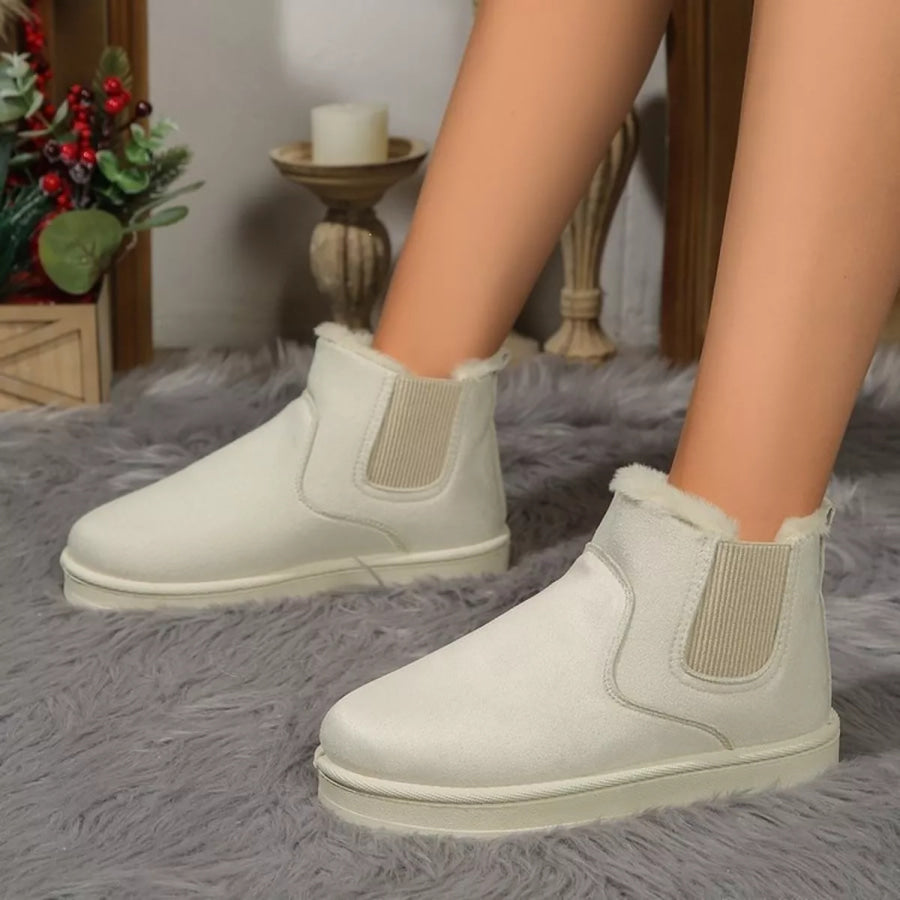 Plush Lined Slip-On Chelsea Winter Boots Apparel and Accessories