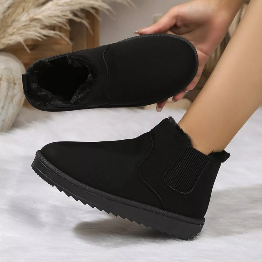 Plush Lined Slip-On Chelsea Winter Boots Apparel and Accessories