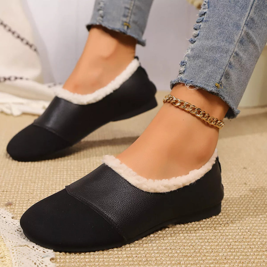 Plush-Lined Slip-Ons Black / 36 footwear