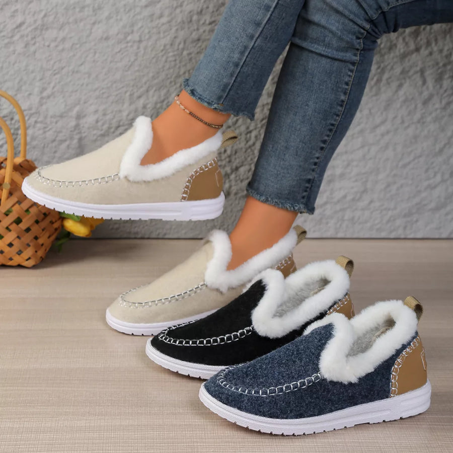 Plush-Lined Slip-Ons Off-white / 36 Apparel and Accessories