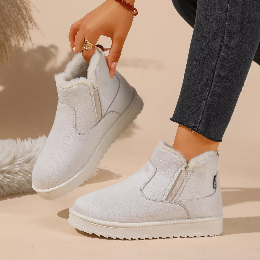 Plush Lined Winter Ankle Boots Apparel and Accessories