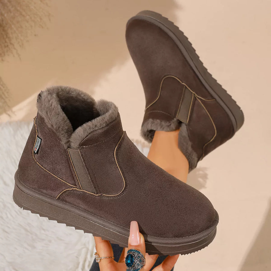 Plush Lined Winter Ankle Boots Apparel and Accessories