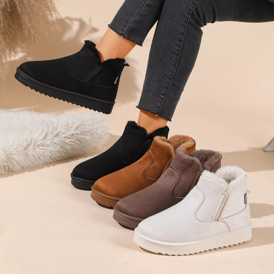 Plush Lined Winter Ankle Boots Apparel and Accessories